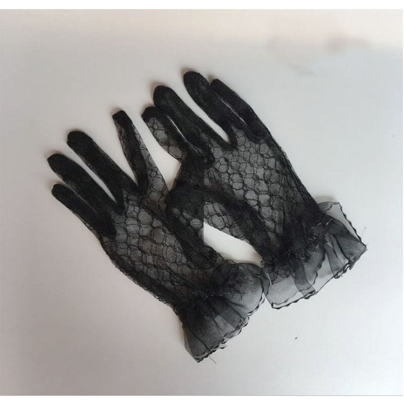 Designer Black Tulle Black Lace Gloves For Women With Embroidered Letters  Print, Lace Detailing, And Thin Fabric Perfect For Driving, Parties, Or  Fashion Available In 2 Sizes From Fashionladies2007, $14.96