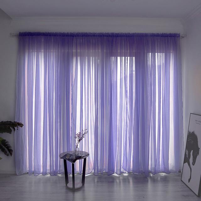 Solid Color Sheer String Curtain For Living Room Window