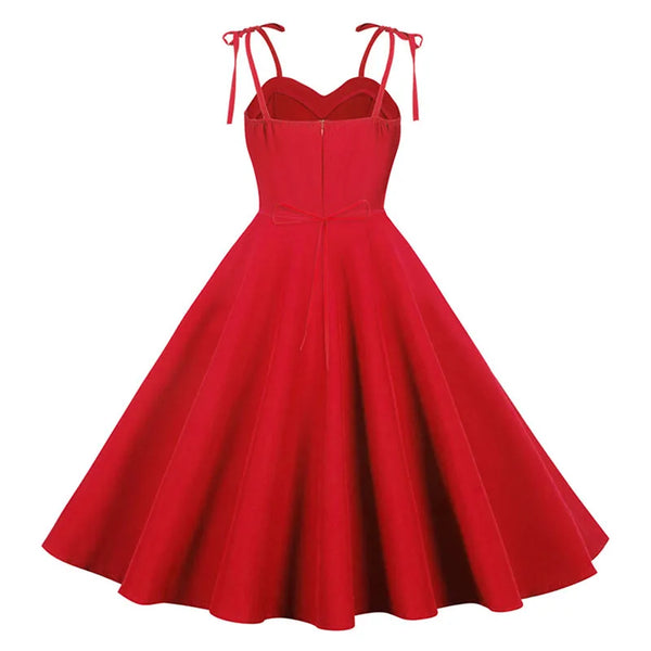 Sexy Strapless Women Solid Red Chic Female Slim Fashion A-line Midi Party Dress