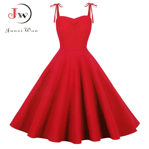 Sexy Strapless Women Solid Red Chic Female Slim Fashion A-line Midi Party Dress