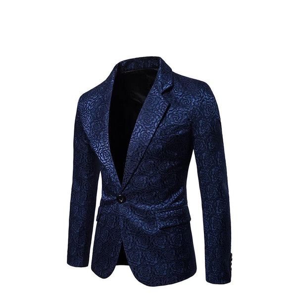 Fashion Men Shiny Gold Glitter Suit Jacket