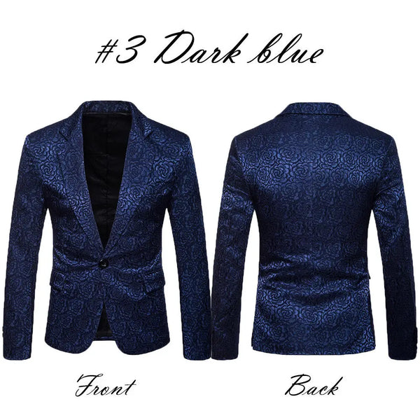 Fashion Men Shiny Gold Glitter Suit Jacket