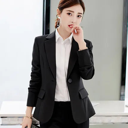 Brand Suits New Women's Formal Office Work Blazer One Button Long Sleeve Top Slim Suit Casual Jacket