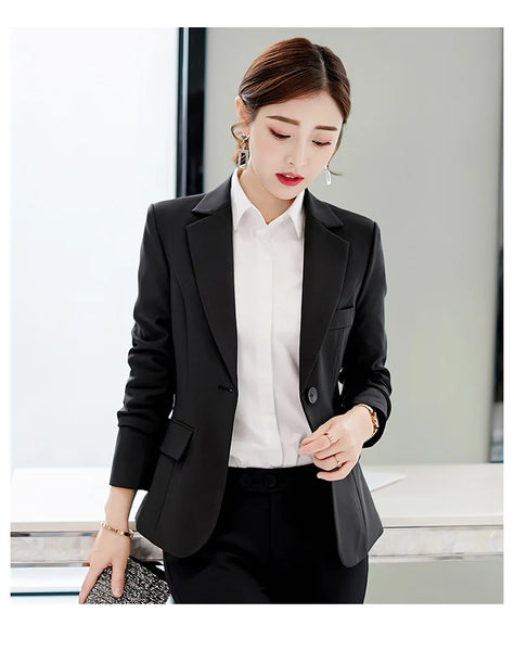 Brand Suits New Women's Formal Office Work Blazer One Button Long Sleeve Top Slim Suit Casual Jacket