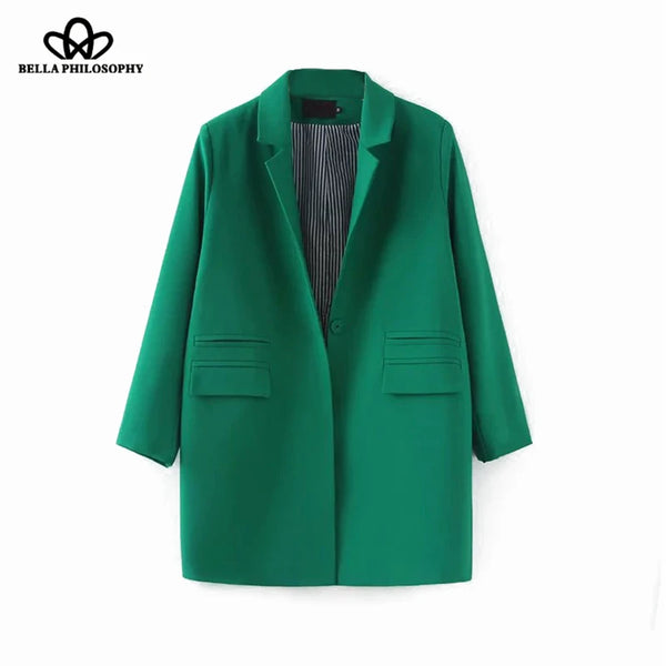 Bella Philosophy Women Long Jacket Double Pockets Long Coat