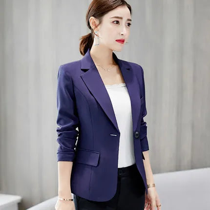 Brand Suits New Women's Formal Office Work Blazer One Button Long Sleeve Top Slim Suit Casual Jacket