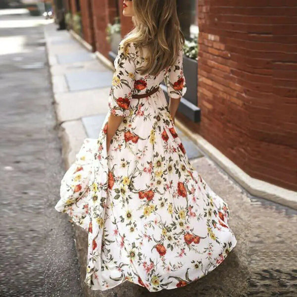 New trendy Long Floral Maxi Party Evening Beach Sundress