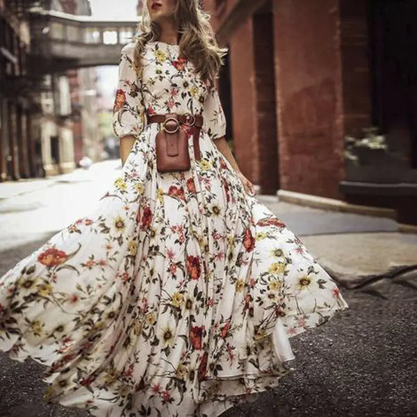 New trendy Long Floral Maxi Party Evening Beach Sundress