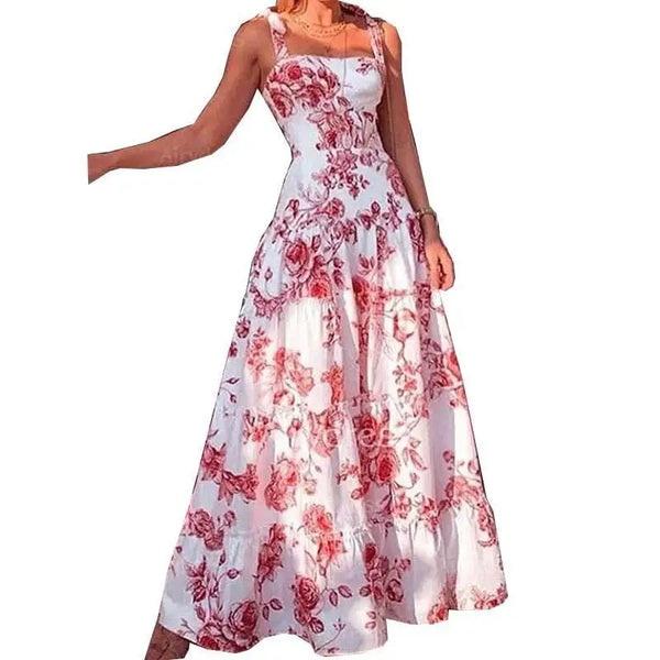 Elegant Maxi Flower Sexy  Off Shoulder Dress