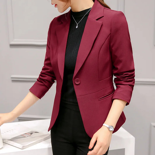 Elegant Business Jacket New Women Full Sleeve Work Blazer Female Casual Coat