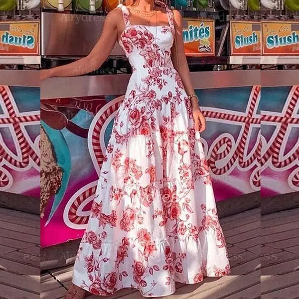 Elegant Maxi Flower Sexy  Off Shoulder Dress