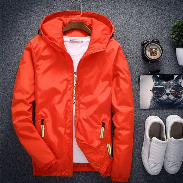 High Quality Bomber Jacket Men Women Casual Solid Windbreaker Zipper Thin Hooded Coat Outwear