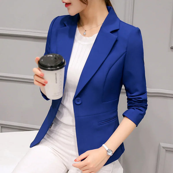 New Single Button Slim Chic Suit Office Long Sleeve Elegant Casual Blazer Blazer