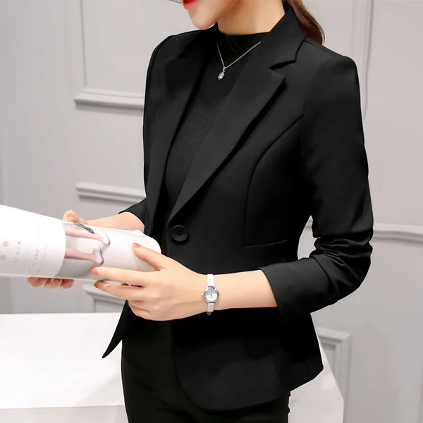 Elegant Business Jacket New Women Full Sleeve Work Blazer Female Casual Coat