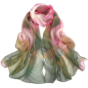 Multicolor Women Lotus Floral Printed Soft Cover Up Bikini Scarves