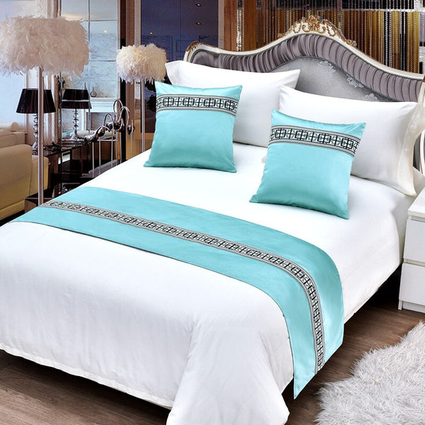Nordic Modern Floral Bedspread Bed Runner Throw Bedding