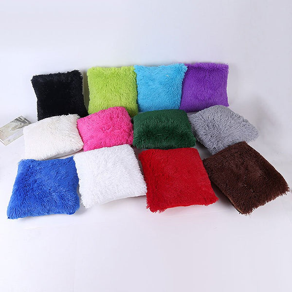 43 x 43cm Soft Plush Faux Fur Decorative Cushion Pillowcase