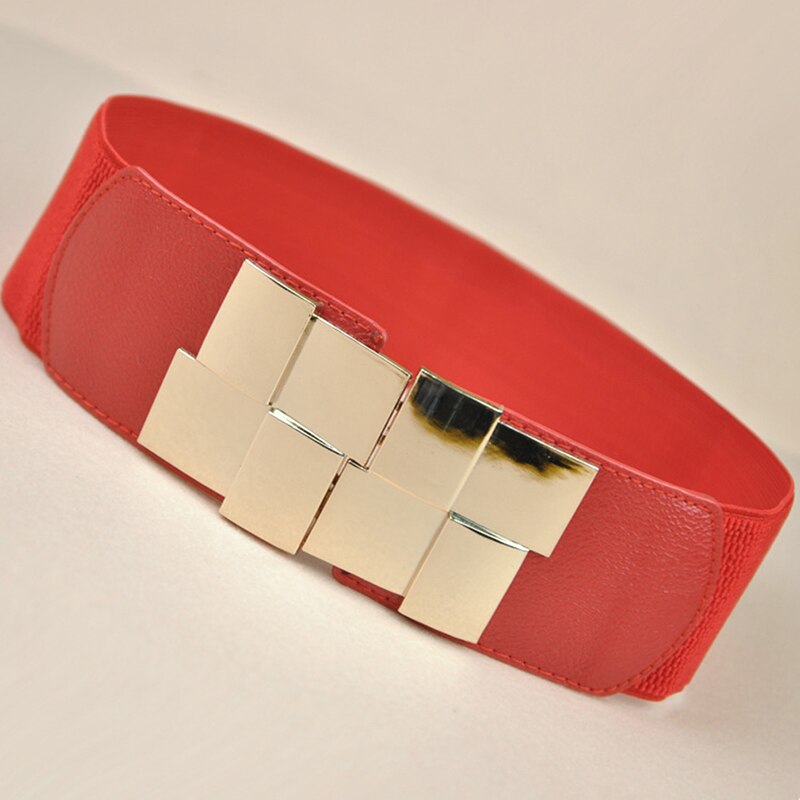 High Quality Wide Belt Waistband Multicolor Square Buckle Dress Decorative Women Belt