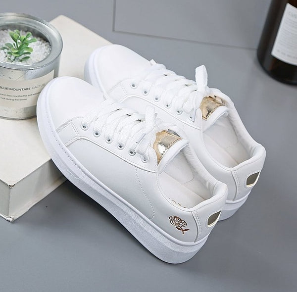 New Tennis Lace-up White Women Shoes