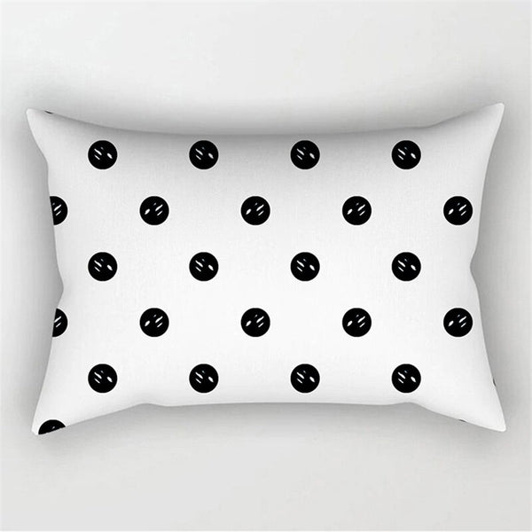 New 30X50CM Black White Waist Pillowcase Hot Modern Nordic Geometric Print Cushions Case Livingroom Sofa Bed Decorative Pillows