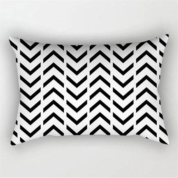 New 30X50CM Black White Waist Pillowcase Hot Modern Nordic Geometric Print Cushions Case Livingroom Sofa Bed Decorative Pillows