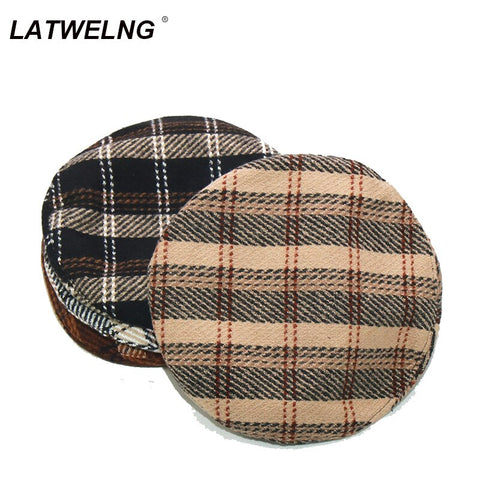 Fashion Women Plaid Beret Hat