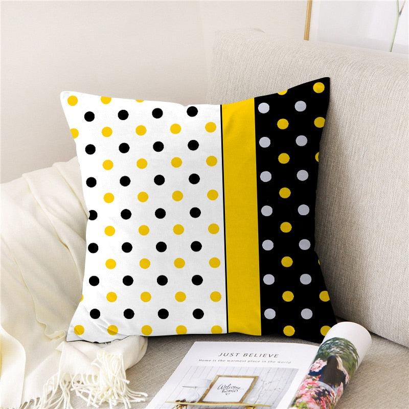 Quality Cozy Popular geometric couch cushion home decorative pillows cotton linen 45x45cm seat back cushions bedding pillowcase