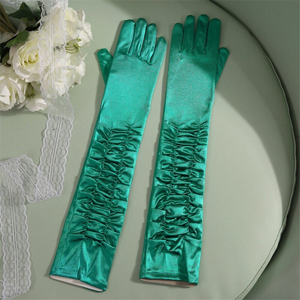 50cm Sexy Colorful Satin Long Women Gloves
