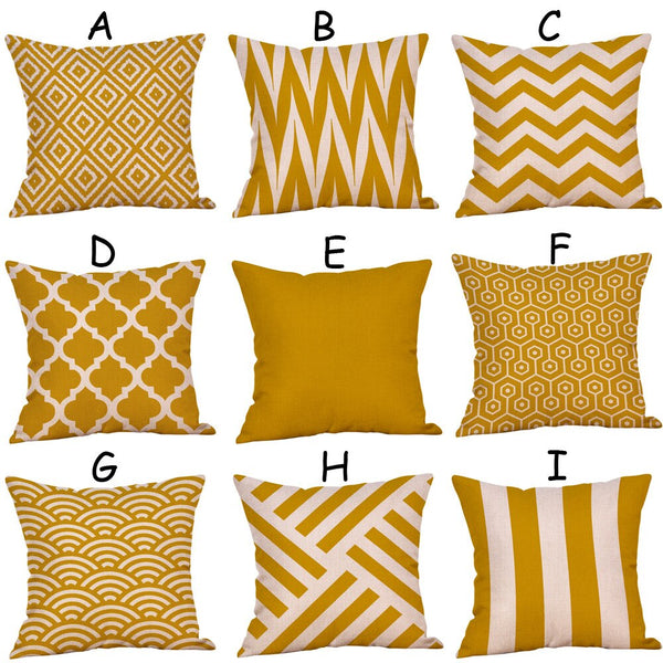 Mustard yellow decorative pillowcase