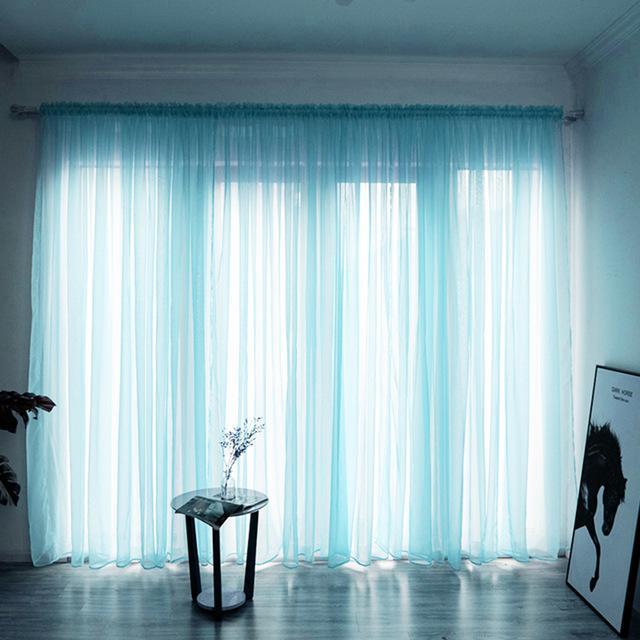 Solid Color Sheer String Curtain For Living Room Window