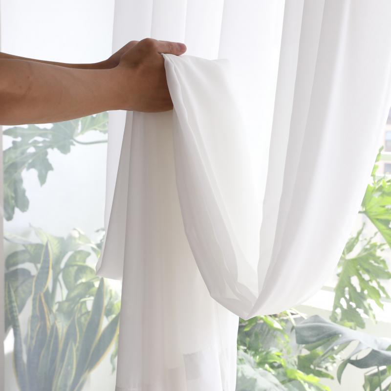 Super Soft Great Hand Feeling White Tulle Curtains for Living Room