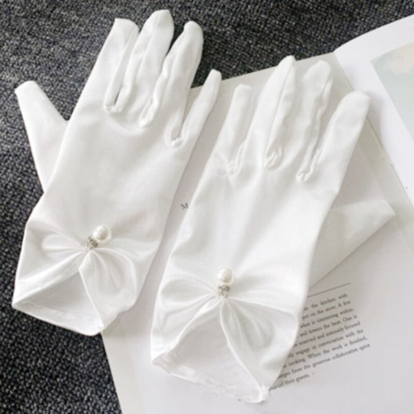 Tulle Bride Dress Gloves Lace Short Paragraph White Mittens Dresses Accessories Charming Lady Women Glove With Fingers