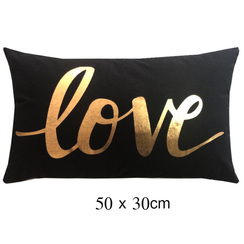 Black Gold Foil Decorative Cushion Cover