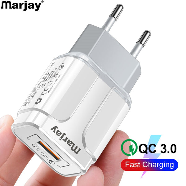 Quick Charge 3.0 USB Charger 18W QC 3.0 4.0 EU US Fast Travel Wall Mobile Phone Charger For iPhone Samsung Xiaomi Huawei