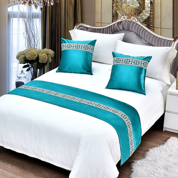 Nordic Modern Floral Bedspread Bed Runner Throw Bedding