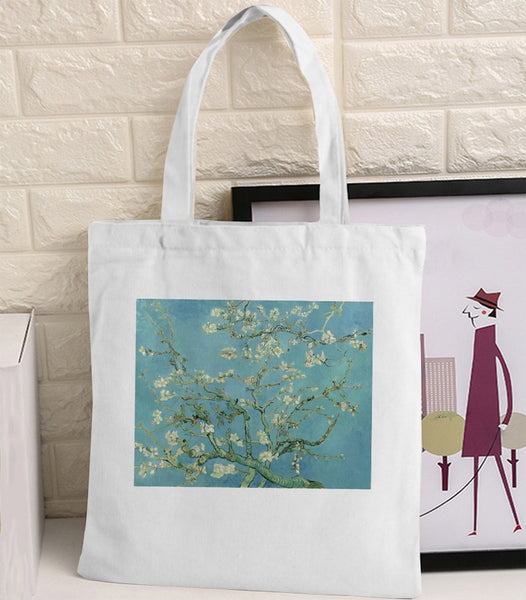 Van Gogh Shopping Bag Graphic Tote Harajuku Shopper Bag Women Canvas Shoulder Bag Female