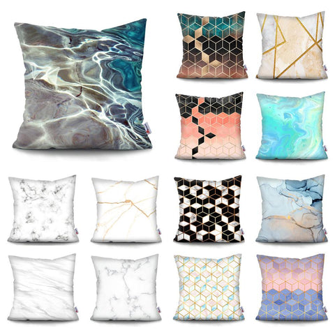 Brief Marble Geometric Decorative Pillow Cushion Cover  45x45