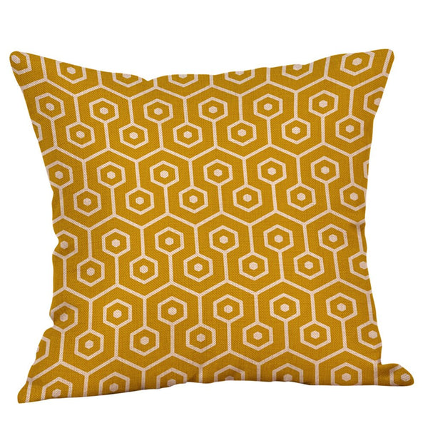 Mustard yellow decorative pillowcase