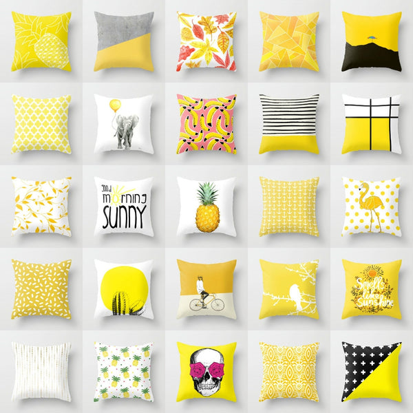 Elife Retro Yellow Pineapple Linen cotton cushion Case