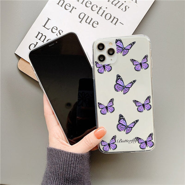 Luxury Cute Butterfly Phone Case For Samsung A30 A40 A50 A70 A71 A80 A90 A51 A5 S8 S9 S10 plus S20 Ultra Note 8 9 10 Soft Cover