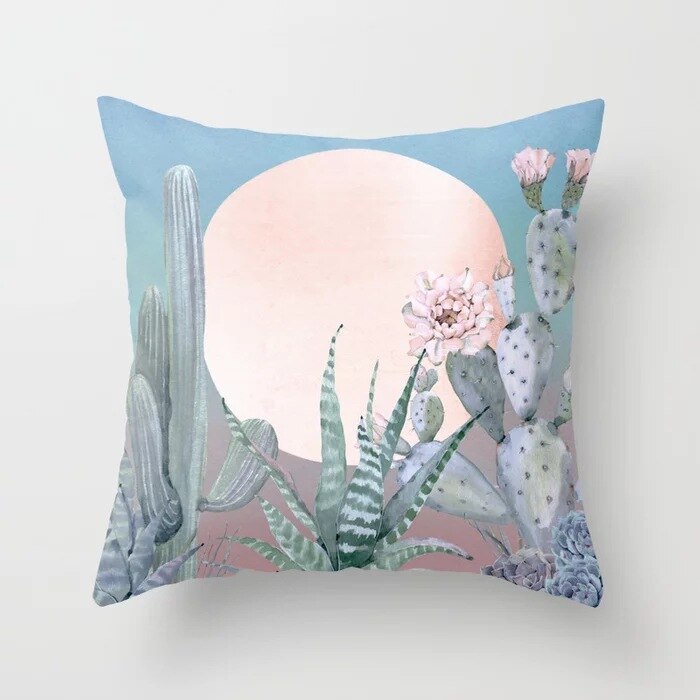 Succulent Pillowcase 45*45cm Cushion Polyester Throw Pillow Car Office Home Decoration Cushion Set