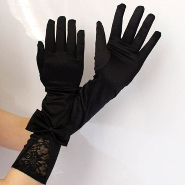 Sexy women satin long sleeve gloves