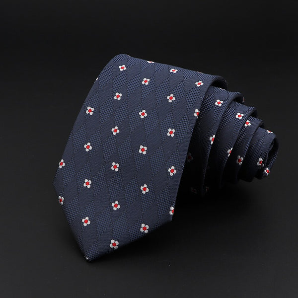 Classic Men Skinny 7cm Polyester Black Dot fashion Neck Tie