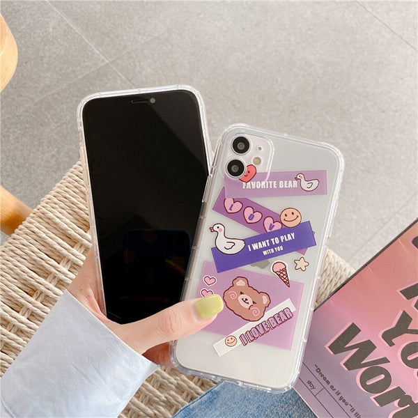 Cute Rainbow Bear Cases For iPhone SE 2020 7 8 plus XS Max iPhone 11 Pro Max X XR