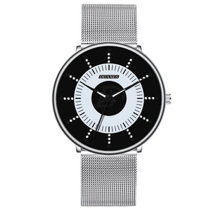 Men Fashion Watch Minimalist Stainless Steel Mesh Belt Wristwatches