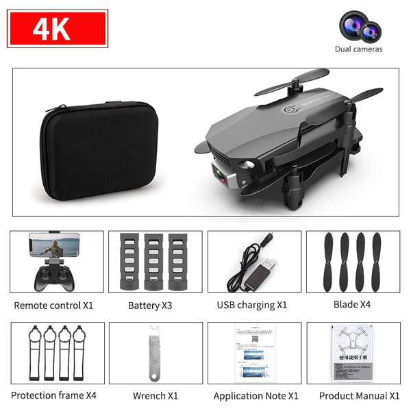 New R16 drone 4k HD dual lens mini drone WiFi 1080p real-time transmission FPV drone height keeps my foldable RC Quadcopter