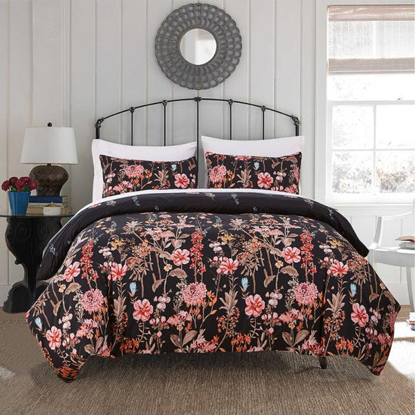 Flowers duvet cover microfiber bedding set