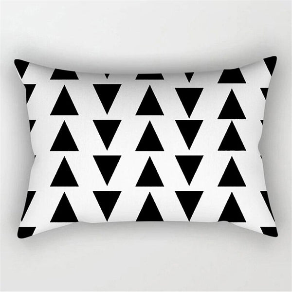 New 30X50CM Black White Waist Pillowcase Hot Modern Nordic Geometric Print Cushions Case Livingroom Sofa Bed Decorative Pillows