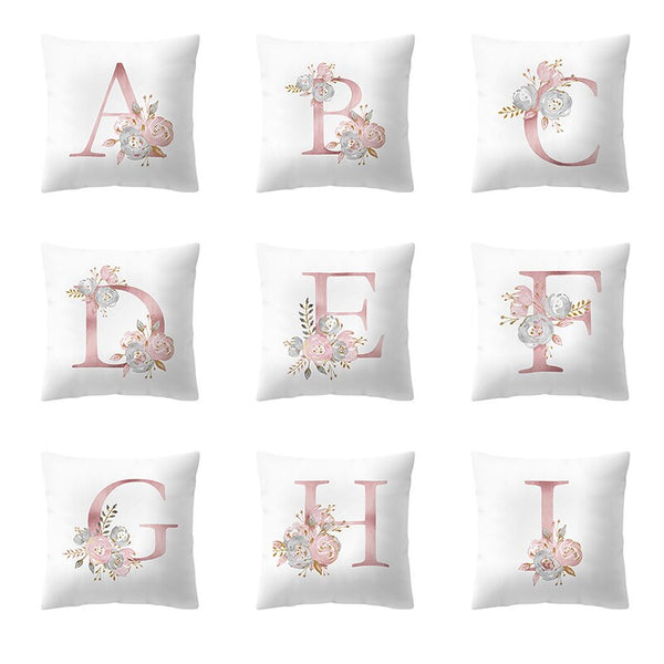 Pink Letter Decorative Pillow Cushion simple Brief 45*45cm Polyester Cushion Suitable for various purposes