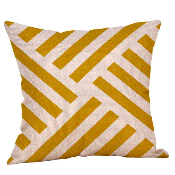 Mustard yellow decorative pillowcase